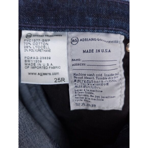 AG Adriano Goldschmied The Stevie Ankle Skinny Low-Rise Denim Jeans Size 25 Blue - Picture 10 of 10